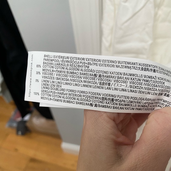 MinkPink White tropical palm tree embroidered midi dress​ - Picture 9 of 10